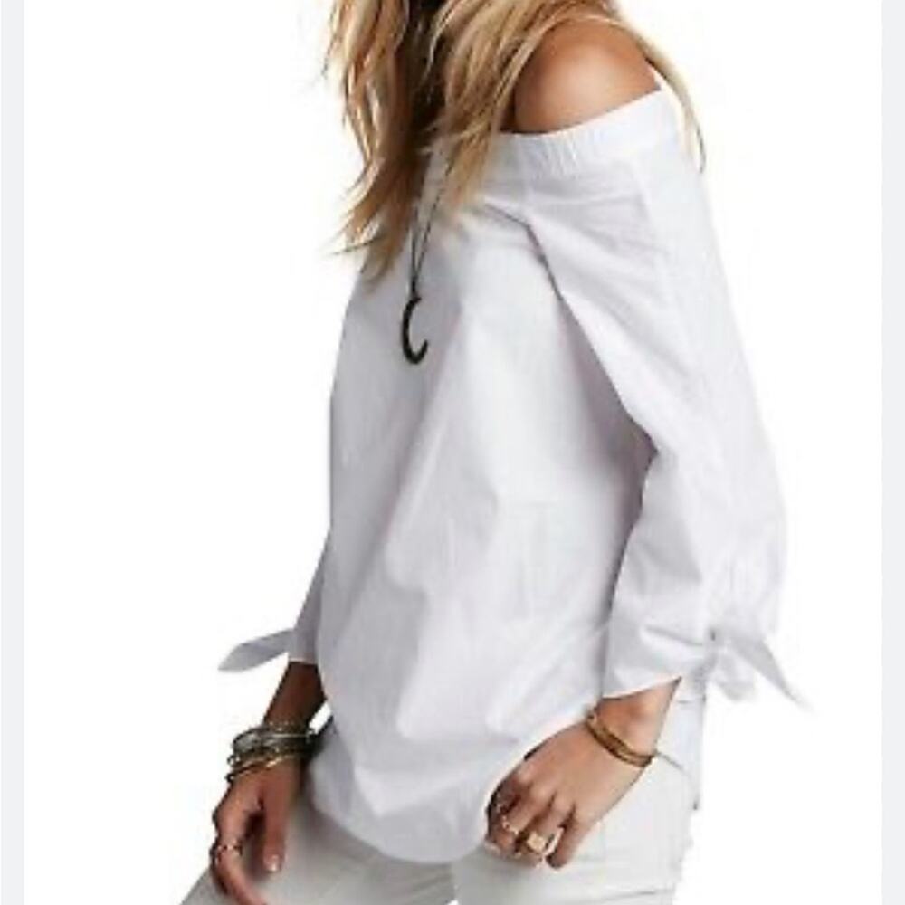 Free People Show Me Some Shoulder White Off Shoulder Top Small